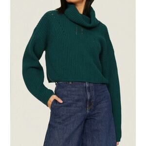 Thakoon Dark Green Pointelle Turtleneck Sweater - Medium - NWT